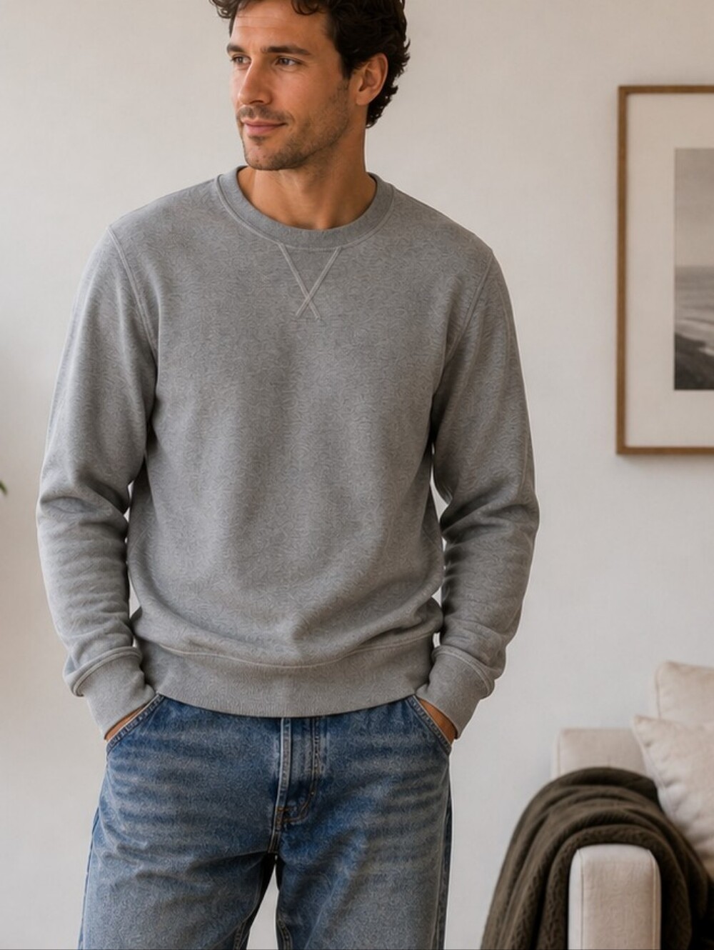 Arket French Terry Crewneck Sweatshirt Casual Minimalist Athleisure Men’s XS